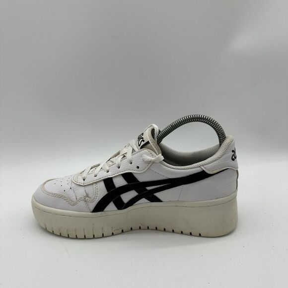 Women Size 7 Asics Japan S Platform Casual White/Black Leather Sneaker 1202A024 - Picture 5 of 10